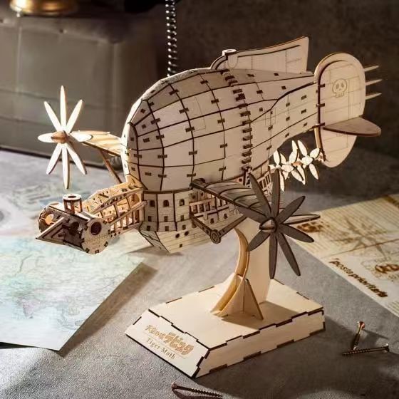 ※ & Hayao Miyazaki Sky City Tiger Moth ไม้ 3D สามมิติปริศนา Airship Assembly ตกแต่งของขวัญของเล่น