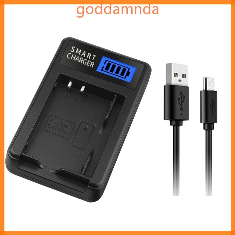 GODD Universal EN-EL20 LCD USB Charger สําหรับ 1 AW1 J1 J2 J3 J4 PM006 กล้อง