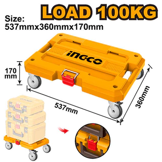INGCO กล่องเครื่องมือช่างขนาด 16 นิ้ว รุ่นPBXS101 19นิ้ว รุ่นPBXS102 19นิ้วทรงลึก PBXS103 และ ฐานพร้อมล้อ รุ่นHTWB61001