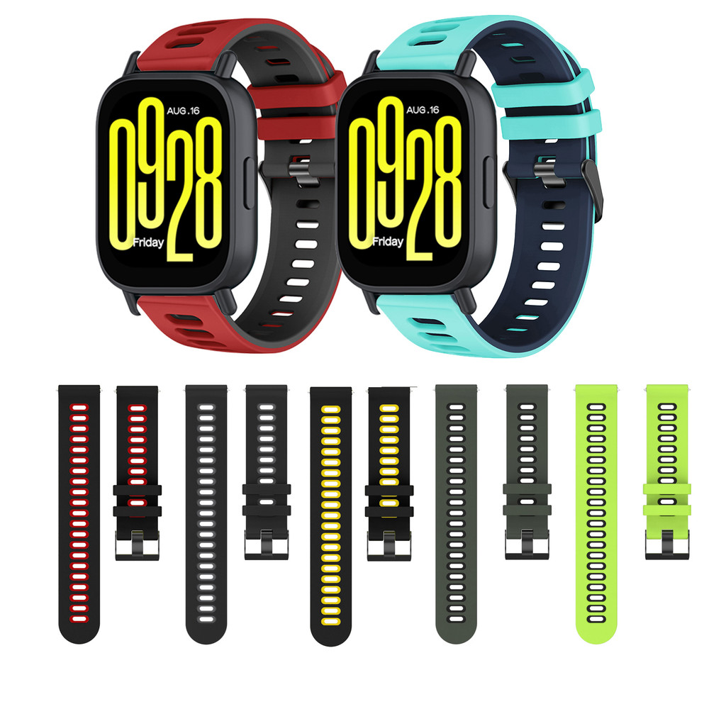 สายซิลิโคนสําหรับ Redmi Watch 5 Active / Watch5 lite สายนาฬิกาสองสีระบายอากาศได้จับคู่สีนุ่ม