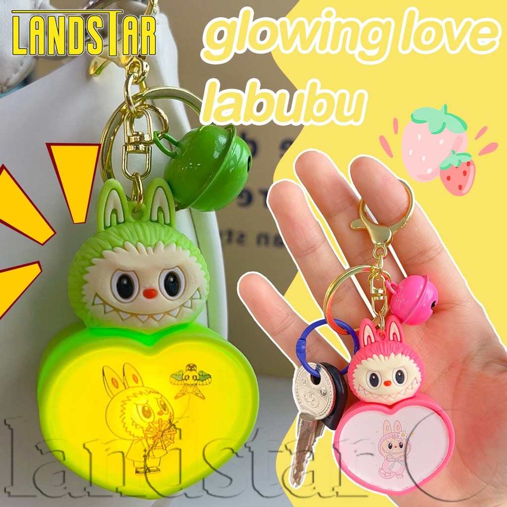 กระเป๋าเป้สะพายหลังแขวนเครื่องประดับ Charms - Kawaii Labubu จี้ตุ๊กตา Bell - สําหรับกระเป๋า, โทรศัพท์มือถือ - การ์ตูนน่ารักเรืองแสง Labubu พวงกุญแจ - พวงกุญแจรถอุปกรณ์ตกแต่ง