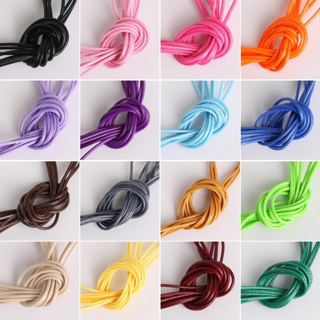 1 PC Simple Multicolor Waxed ด้าย 1/1.5/2 มม.ถักเชือกหนัง DIY สร้อยข้อมือ Jewellry อุปกรณ์เสริม