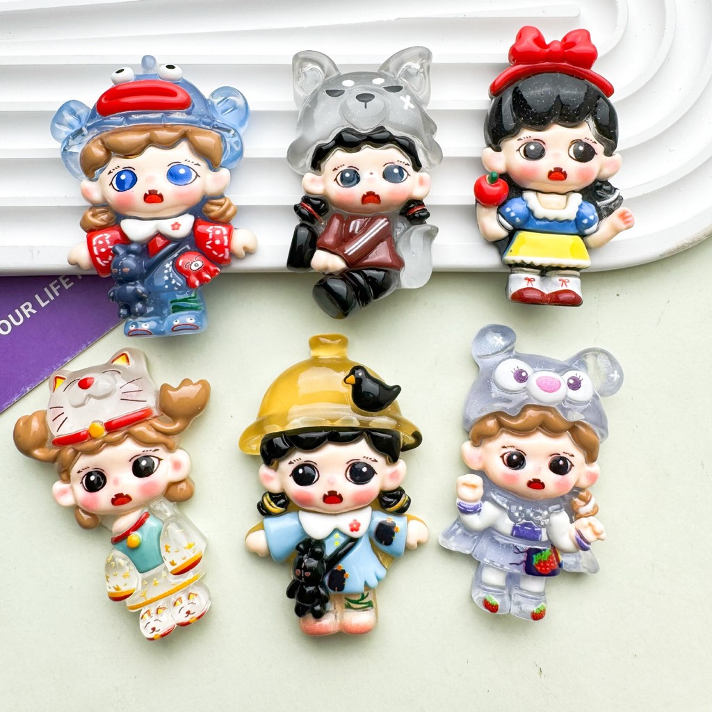 การ์ตูนขนาดใหญ่เคลือบเงาเจ้าหญิงน่ารักทําเองครีมกาวอุปกรณ์เรซินทําด้วยมือตู้เย็นสติกเกอร์กิ๊บเครื่องประดับวัสดุ