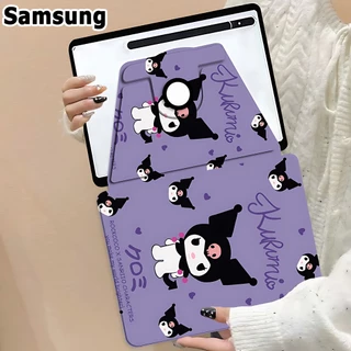 เคสฝาพับ Samsung Tab S6 lite S7 S8 S9 S10+/S7FE S9FE S9FE+ A8 A9 A9+ เคส Samsung Galaxy Tab S8+ /S9+ /S7+/ A7lite 360° วัสดุอะคริลิ เคส Galaxy Right pen /Kuromi Samsung case
