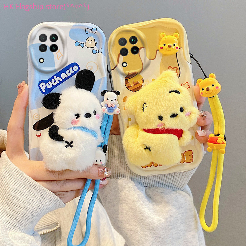ปลอก เคส Samsung A12 ตุ๊กตา Plush TPU เคสโทรศัพท์ซิลิโคนอ่อนนุ่มลายการ์ตูน PQGGZ