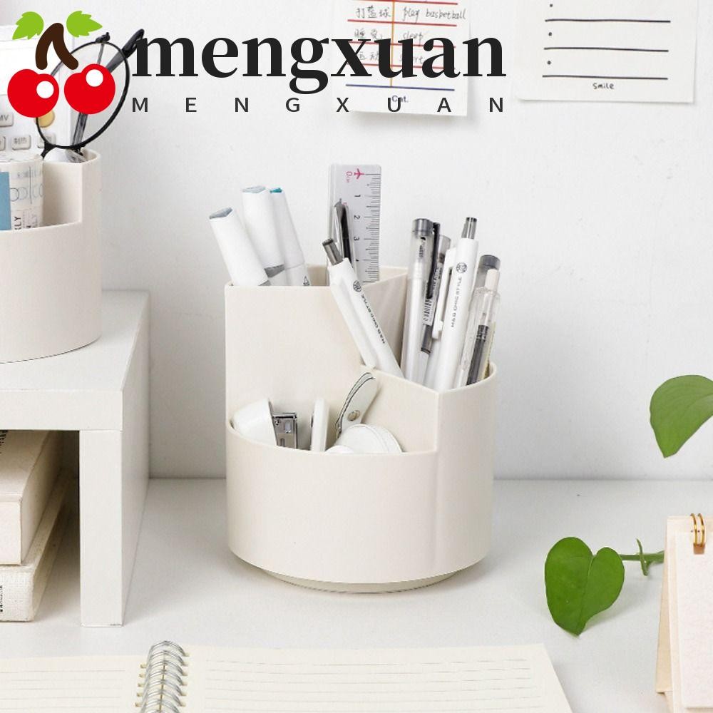 Mengxuan 360° ที่ใส่ปากกาหมุน,เครื่องเขียนออแกไนเซอร์กล่องเก็บแปรงแต่งหน้า,นอร์ดิกกันน้ําความจุขนาดใหญ่ฝุ่นปากกาดินสอออแกไนเซอร์โรงเรียนสํานั