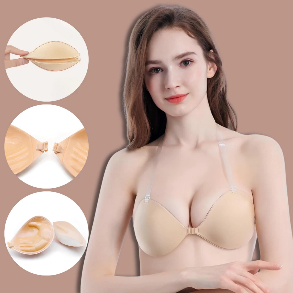 บราปีกนก เสริมฟองน้ำดันดูม หนา 3 cm. กาวแน่น กันน้ำ ทนเหงื่อ ใส่แล้วอกดูม อกสวยสุดๆจ้าาา แถมฟรีสายใส!!