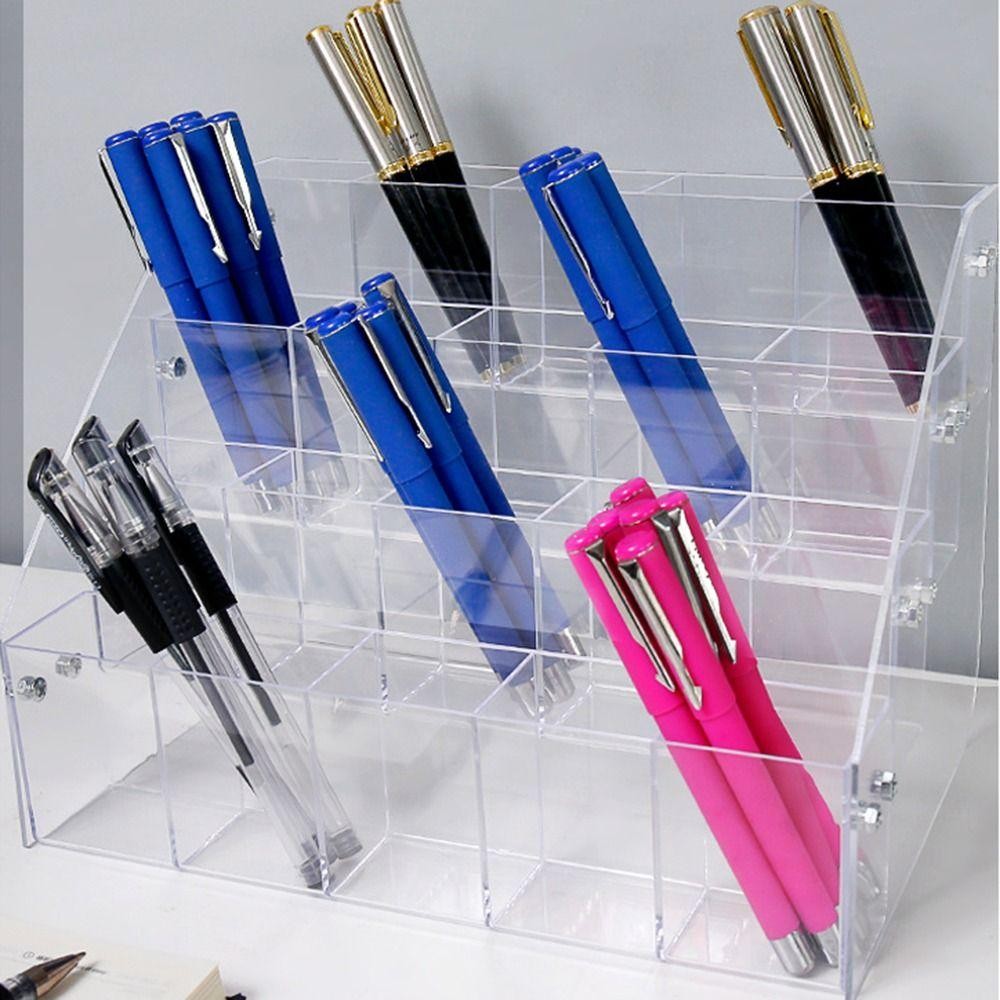 Qqmall เครื่องหมาย ที่ใส่ปากกา, ชั้นวางแสดงเครื่องเขียนโปร่งใส 2/3/4/5 ชั้น, อะคริลิคเรียบง่ายความจุขนาดใหญ่ที่วางแปรงแต่งหน้าประหยัดพื้นที่สํานั ราคา ถูกที่สุด ดีลบีเคเค แกลเลอรีภาพที่ 7