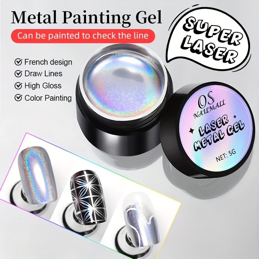 Super Laser Metallic Gel Nail Polish Soak-Off Chrome Effect สําหรับทําเล็บอันควร