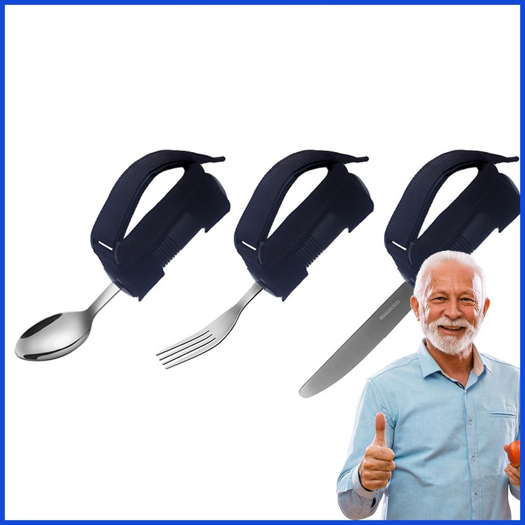 Adaptive Utensils สําหรับ Hand Tremors 3X ผู้สูงอายุ Adaptive กินเครื่องครัวสําหรับ Hand Tremors Fir