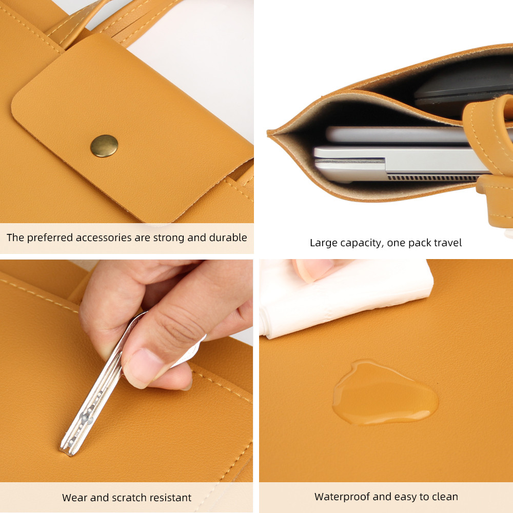 กระเป๋าถือแล็ปท็อปสําหรับแล็ปท็อปขนาด 12-16 นิ้ว,Mac-book,ที่เก็บอุปกรณ์เสริม,Anti Scratch Full กระเป๋าแล็ปท็อปกันน้ํา - รูปที่ 2