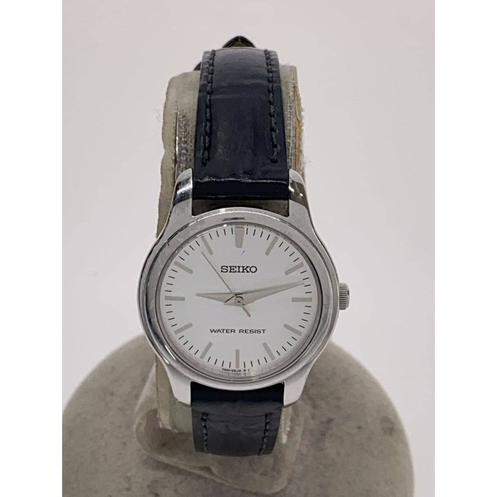 Seiko Women's Watch Quartz Analog Leather Black and White 7N01-0DF0 Direct from Japan Secondhand