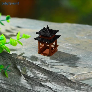 BDGF 3 ซม.4 ซม.เจดีย์รูปปั้น Miniature Pagoda Gazebo Micro ภูมิทัศน์หกเหลี่ยม Pavilion ตุ๊กตา Tiny Pavilion เครื่องประดับ TH