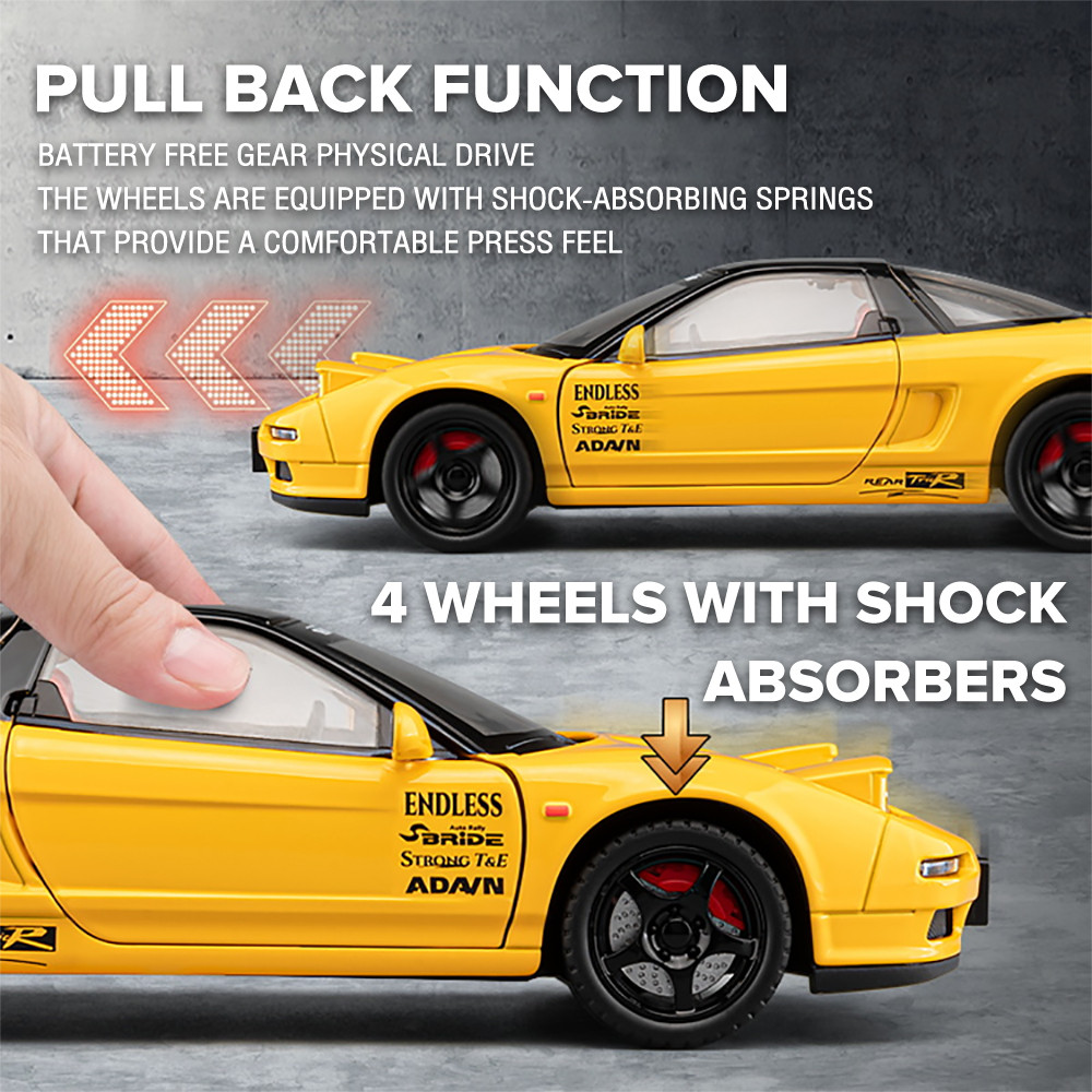 Klt 1:22 Honda NSX Supercar โมเดลรถเหล็กรถโลหะผสมของเล่นของขวัญสําหรับเด็กเด็กผู้หญิง