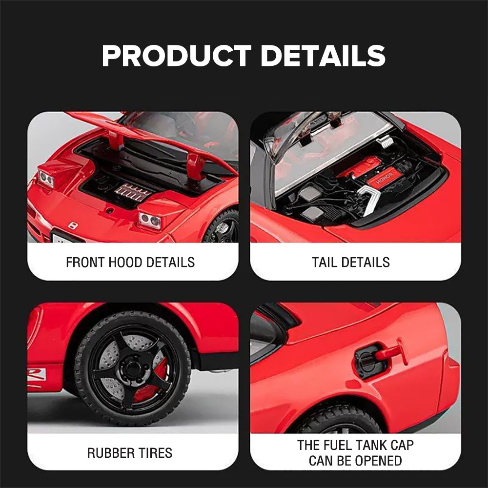 Klt 1:22 Honda NSX Supercar โมเดลรถเหล็กรถโลหะผสมของเล่นของขวัญสําหรับเด็กเด็กผู้หญิง