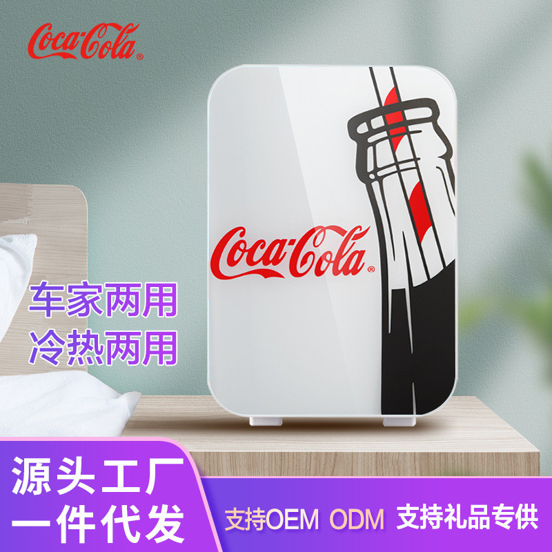 Coca-Cola ตู้เย็นในรถยนต์ตู้เย็นขนาดเล็กรถใช้ในบ้านหอพักใช้คู่ทำความเย็นและอบอุ่นของขวัญใหม่