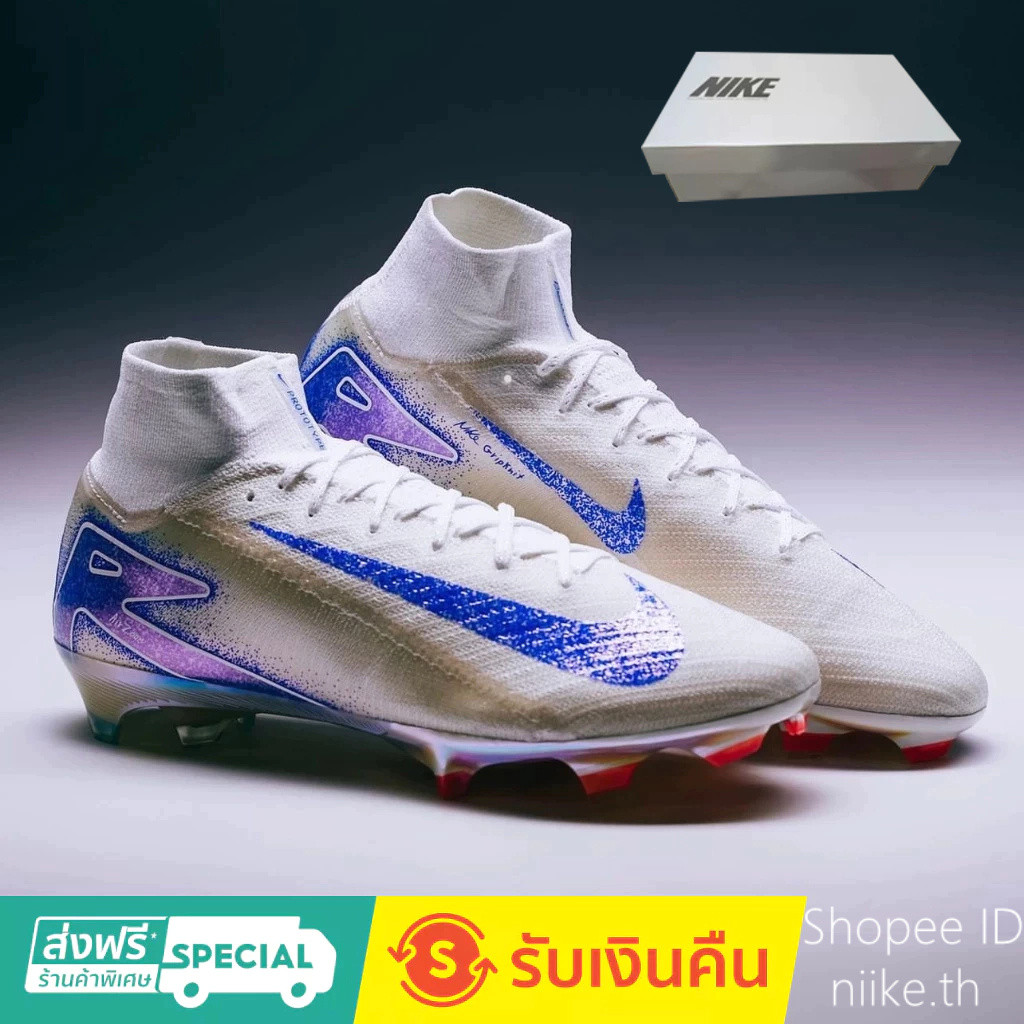 AIR ZOOM Mercurial Superfly 10 Elite พิมพ์เขียว2024ขนาดใหม่: 35-45ผู้ชายรองเท้าฟุตบอลถักกลางแจ้งลื่นและทนต่อการสึกหรอ YI6P