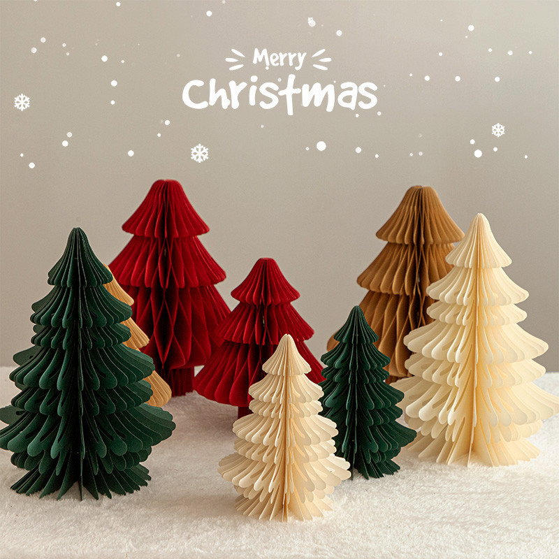 Diy Christmas Tree Ornaments Paper Folding Handmade Desktops Mini Premium Ins Style Christmas Tree O