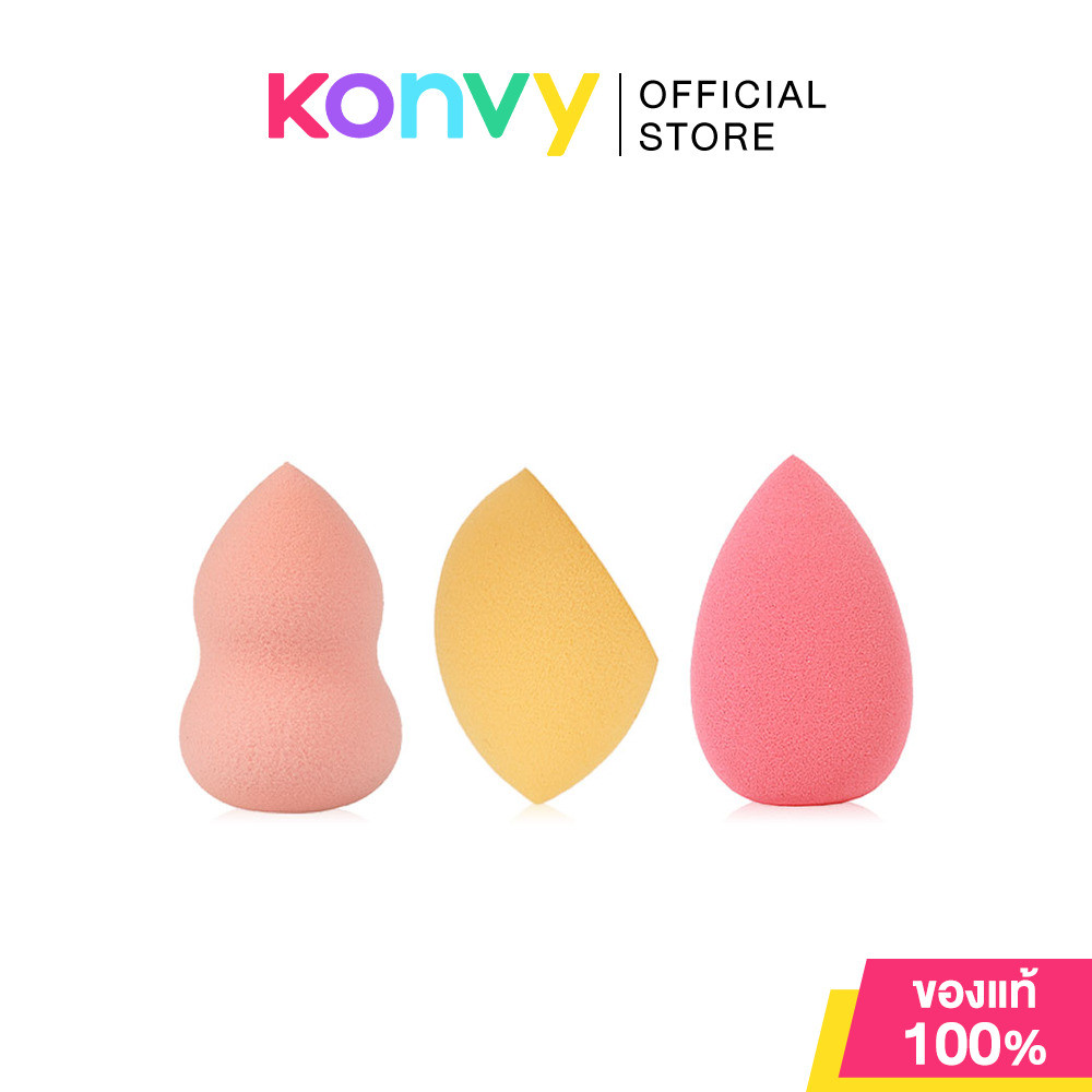 Ashley Mini Puff Collection 3pcs แอชลี่ย์ มินิ พัฟ เซทฟองน้ำแต่งหน้า 3 ชิ้น.