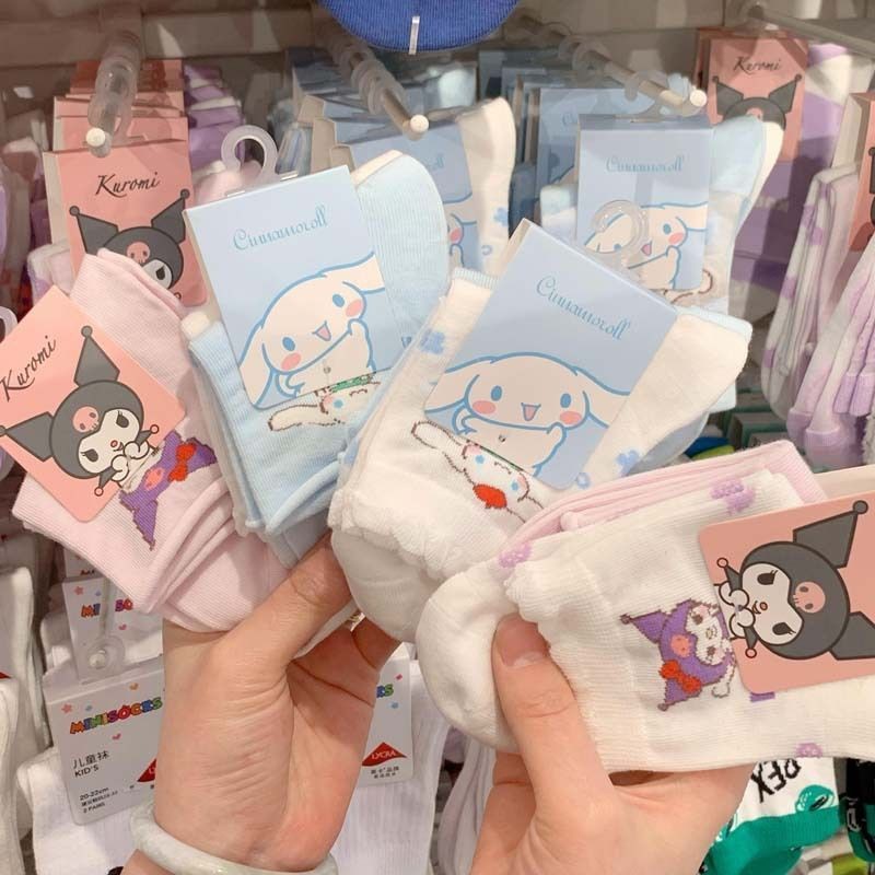 สาว Sanrio Yugui สุนัข Kulomi ถุงเท้าเกาหลีหวานญี่ปุ่นการ์ตูนน่ารักถุงเท้าหลอด
