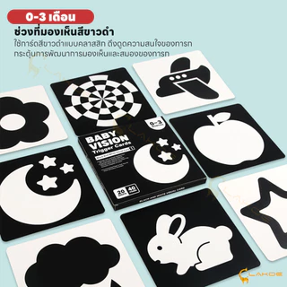 LAKOE การ์ดคำศัพท์ Flash Card การ์ดเสริมพัฒนาการ กระตุ้นการพัฒนาพลังสายตาและสมองของเด็กเป็นเวลา 0-36 เดือน