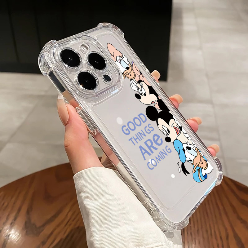 นิ่มกันกระแทกเคสโทรศัพท์ เคสสำหรับ เคส iphone 11 เคสไอโฟน 13 14 15 12 XR 7 8 6 Plus X XS 15 Pro MAXโพรบด้านข้างมิกกี้