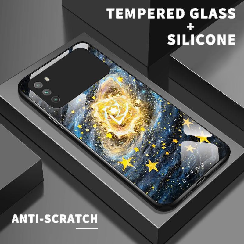 เหมาะสำหรับ POCO M3 C3 C31 M2 Pro กรณีโทรศัพท์มือถือป้องกันรอยขีดข่วน Simple Stellar Universe