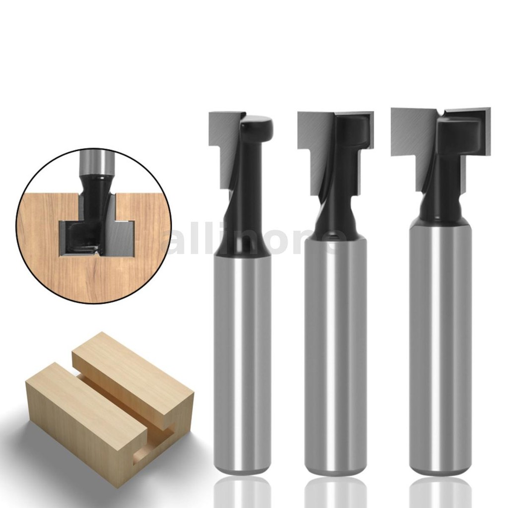 Drillpro 8 มม.Shank T-Slot เครื่องตัดรูกุญแจไม้ Router Bit เครื่องตัดคาร์ไบด์สําหรับไม้ Hex Bolt T-T