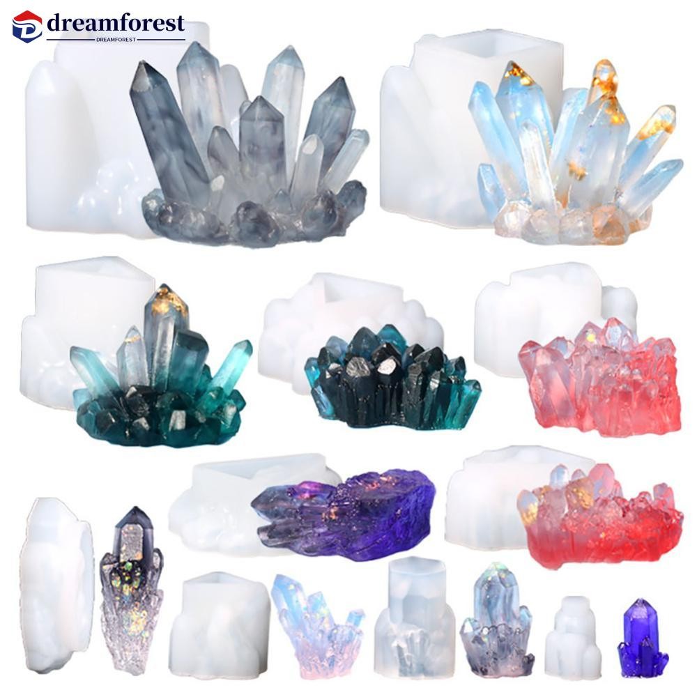 Dreamforest DIY คริสตัลอีพ็อกซี่เรซินแม่พิมพ์คริสตัล Cluster ไม่สม่ําเสมอหินซิลิโคนแม่พิมพ์ 3D เครื่องประดับหัตถกรรมจี้แม่พิมพ์ H8N4