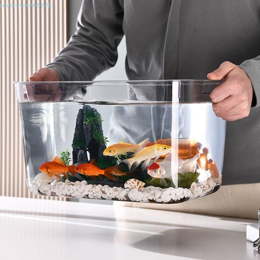 เจ็ดโฮม3จตู้ปลาพลาสติกป้องกันการระเบิด,ป้องกันการตกน้ําพืชถังสก์ท็อปชามปลาทอง,โปร่งใสขนาดเล็กนิเวศวิทยาถังเก็บน้ําสัตว์เลี้ยงโต๊ะปลาบ้าน