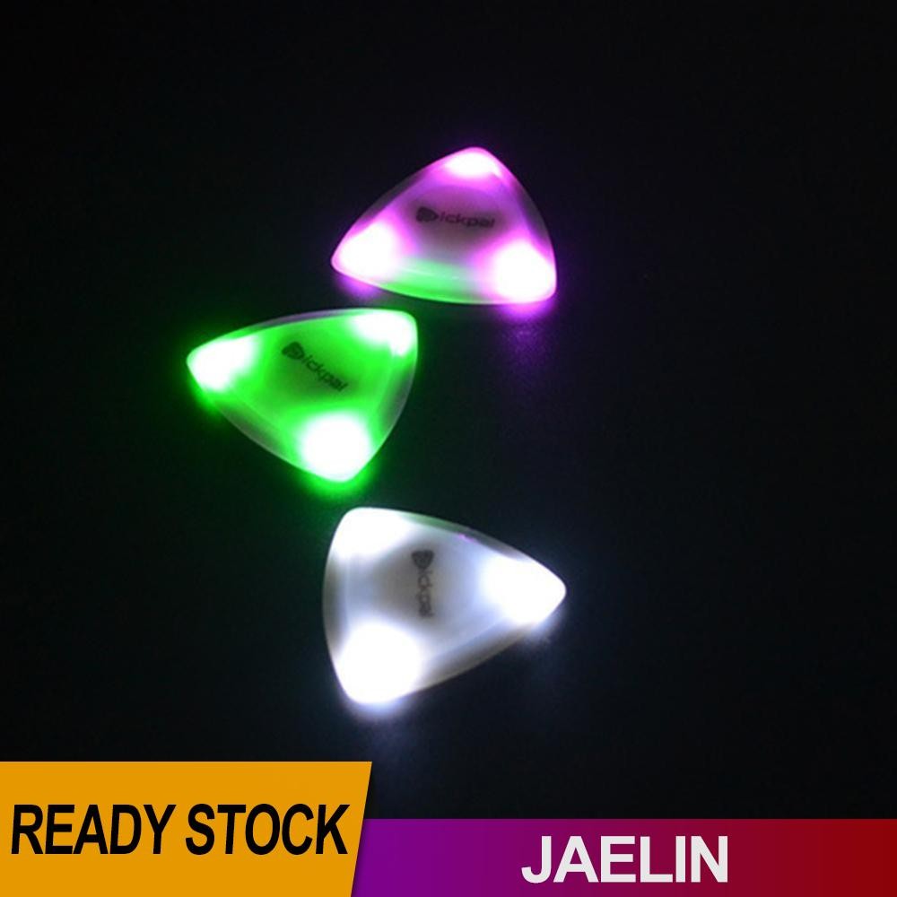 ปิ๊กกีตาร์โปร่งเรืองแสงพร้อมไฟ LED Touch Luminous Bass Plectrum [Jaelin.th]