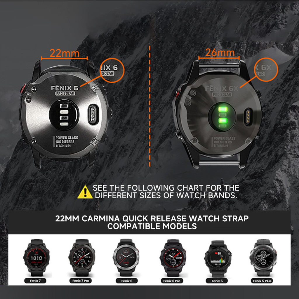 22 มม.26 มม.สายรัดถักไนลอนสําหรับ Garmin Fenix 5 5X Plus 3 3HR/Epix 7X Solar/6X 6Pro Forerunner 935 945 นาฬิกาอุปกรณ์เสริม - รูปที่ 2