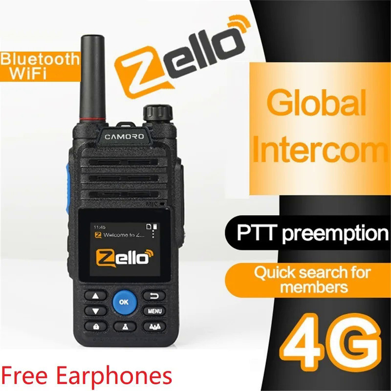 Free Earphones Zello 6800mah Walkie Talkie 4G Realptt Radio Network Walkie Talkie 100 km Long Range 