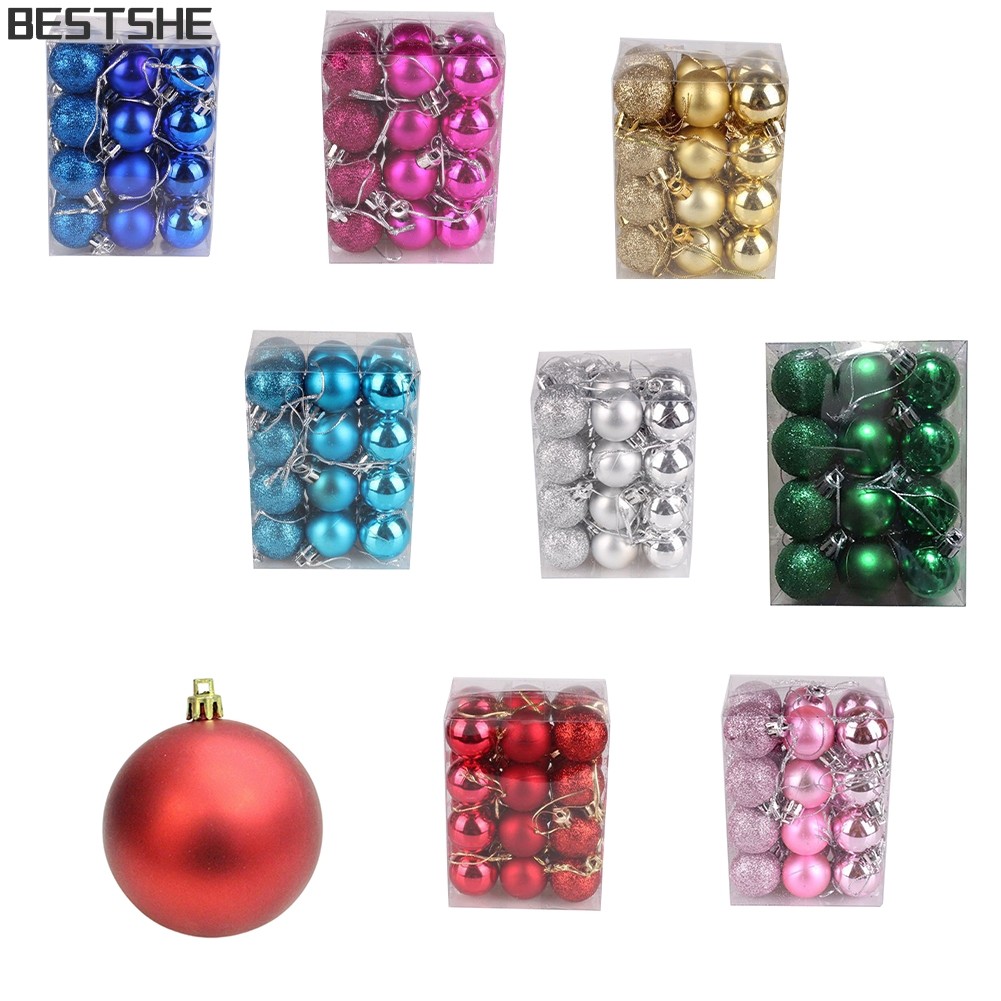 [bestshe] 24 ชิ้นขนาดใหญ่ตกแต่งคริสต์มาส Baubles Tree Xmas Balls เครื่องประดับงานแต่งงาน