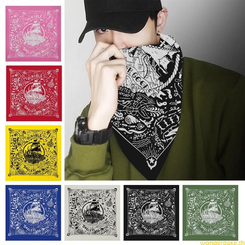 Wonder 21 Letter Pattern Bandana Head Scarf Turbans สําหรับผู้หญิงผู้ชาย Street สไตล์ Turban Unisex Head Wrap Bandana
