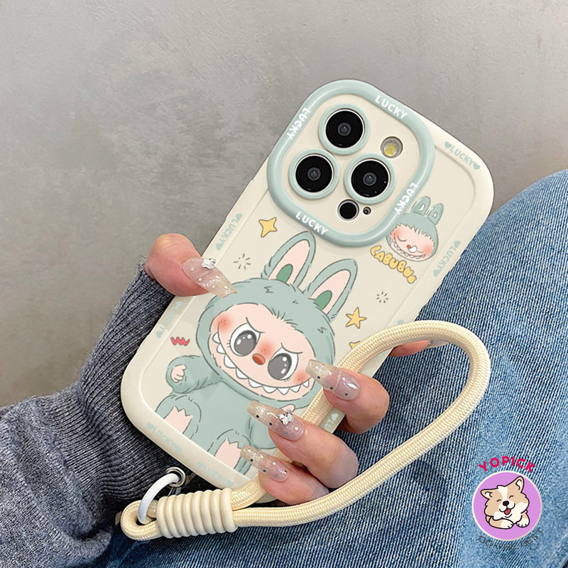 Labubu bulala สําหรับ iphone16promax 16plus 16pro 16 手机壳 15 15pro 15pm 15plus สีขาว 女款 14 带挂绳 13 防หยด 12 保护套 11max 软壳 xs xr น่ารัก xsmax 7p