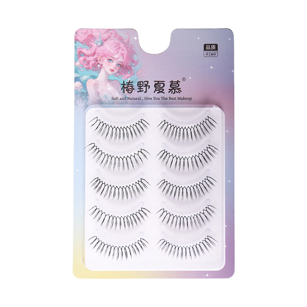 ธรรมชาติ Wispy Lash Extension U-รูปโปร่งใส Stem Eyelashes 5 คู่ปลอมความงามเครื่องสําอางReusable Comic Eyeแต่งหน้าเกาหลี - รูปที่ 3