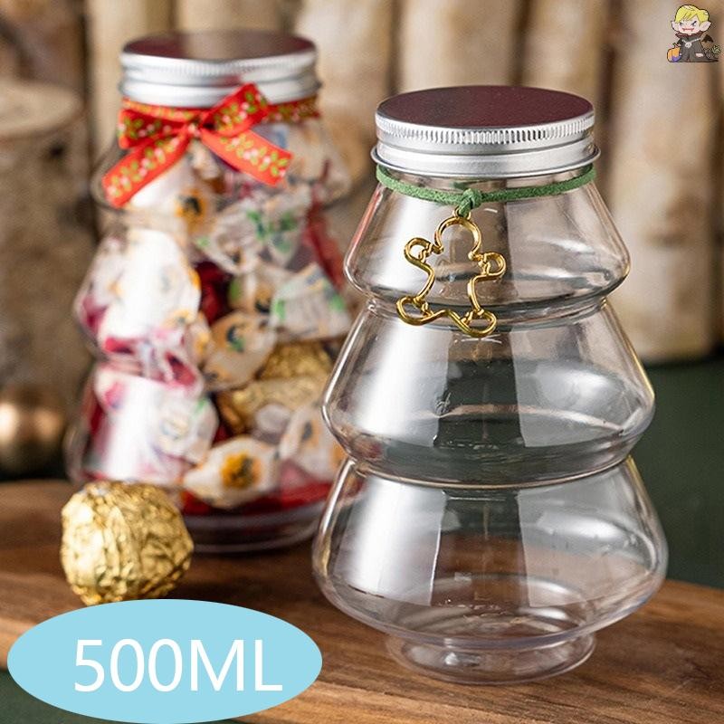 [CL] 500ml Christmas Tree Sweet Jar Kids Favor DIY Gift Candy Cookie Snack Chocolate Packing กล่องตกแต่งปีใหม่ TH