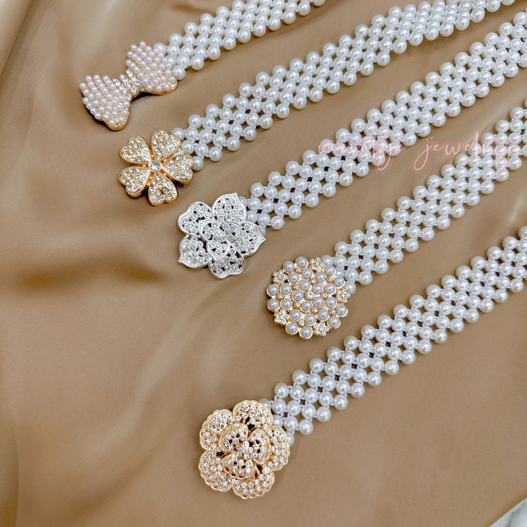 March jewelry 28-35 นิ้ว แฟชั่น เครื่องประดับหญิง เข็มขัดไข่มุก เครื่องประดับแฟชั่น ราคาถูก Shopee Lazada