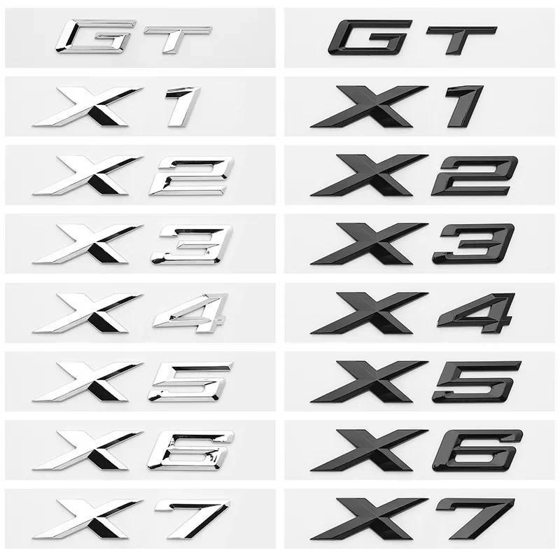 สําหรับ BMW ใหม่ X1 X2 X3 X4 X5 X6 X7 GT โลโก้ด้านหลังป้ายสัญลักษณ์ 3D ABS Chrome สีดํารถสติกเกอร์ Decals อุปกรณ์จัดแต่งทรงผม