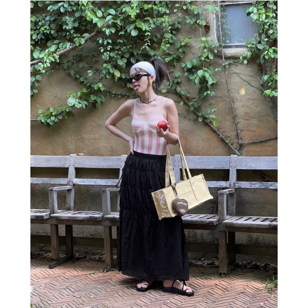 แฟชั่น Retro Stripe ชุดว่ายน้ํา One Piece ชุดว่ายน้ําสตรี