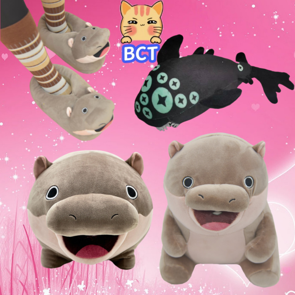 Bct Moo Deng Hippo Toy Ultra SOft Pygmy Hippo Plush Toy Hippo Shoes Preferred Plush Toy Bedroom Pill