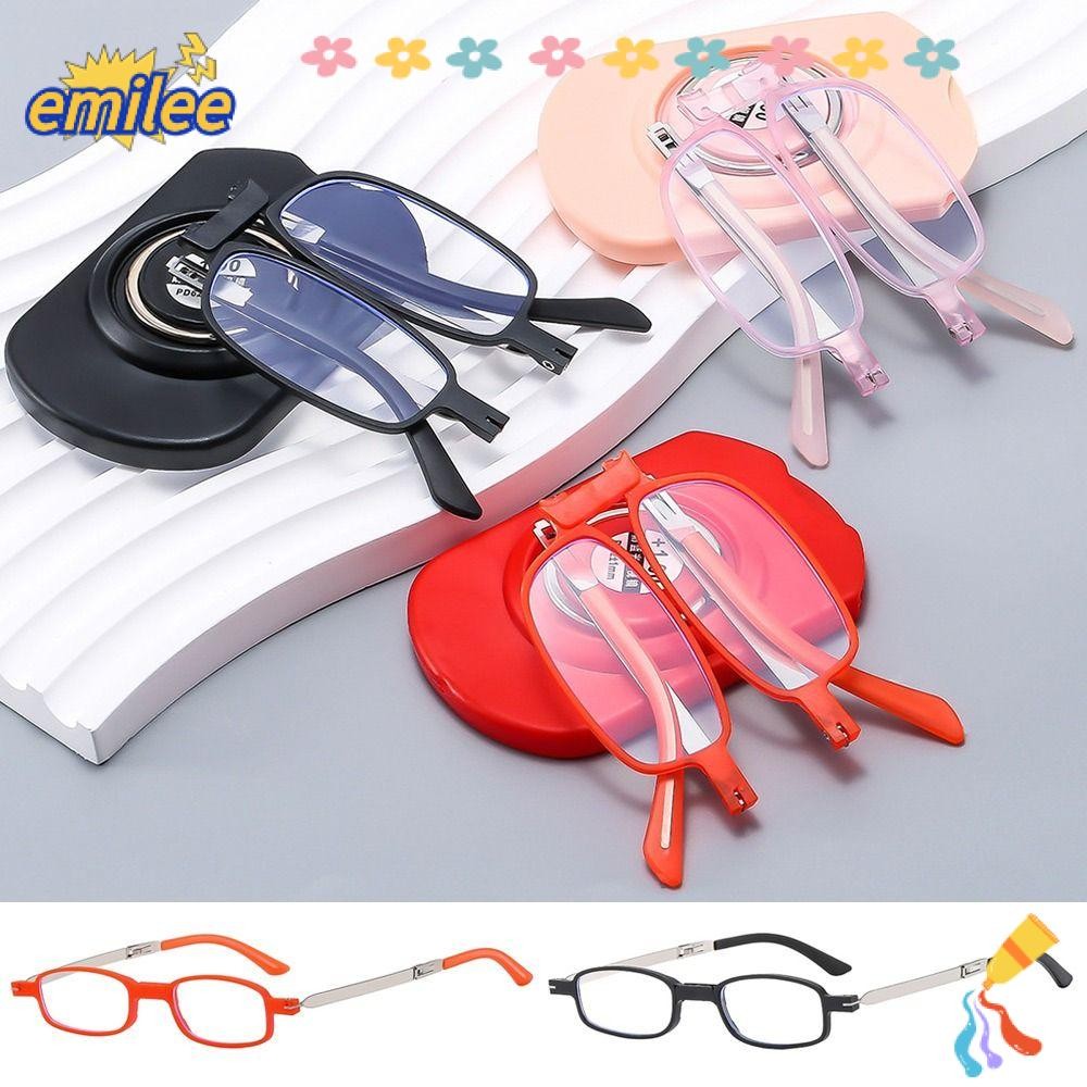 Emilee แว่นอ่านหนังสือป้องกันแสงสีฟ้า, บล็อกสีฟ้าพร้อมที่วางโทรศัพท์แบบพับได้, แว่นตาป้องกันดวงตาที่สะดวกสบาย PC แว่นตาสายตายาวเบามากสํานักงาน