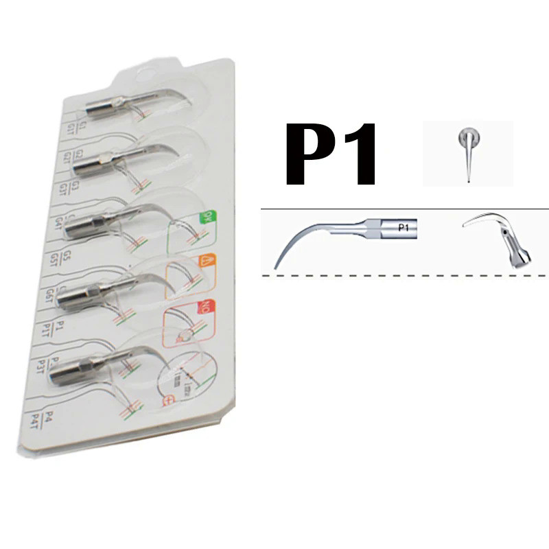 5PCS Dental  fit EMS Woodpecker P1 Ultrasonic Scaler Scaling Tips Handpiece