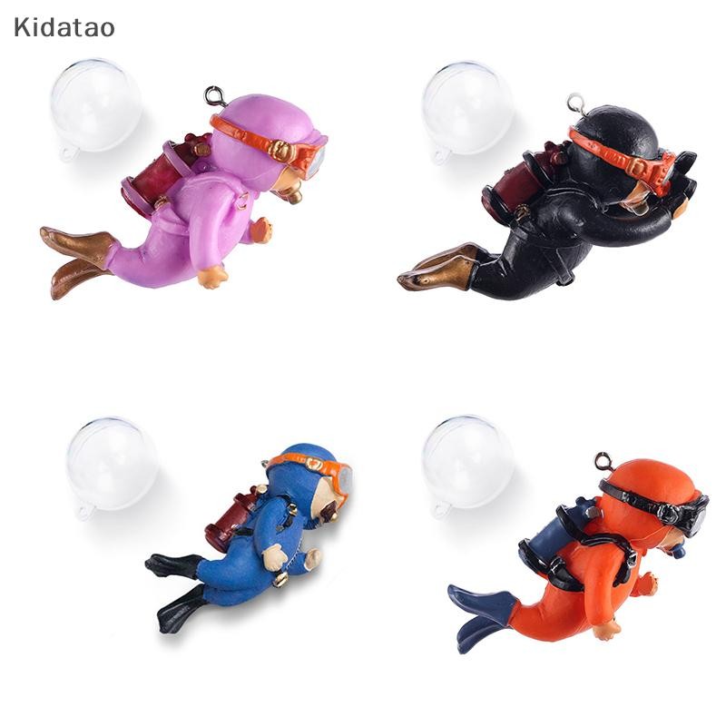 Kidatao Diver Treasure Chest Box โบราณ Creative Fish ตกแต่ง Gold Aquarium เครื่องประดับเรซิ่นใหม่