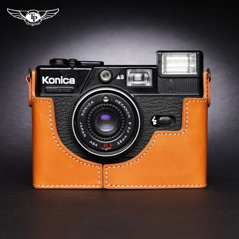 [กระเป๋ากล้อง] Tp Original Konica Konica C35 EF3 FD AUTO S3 กระเป๋ากล้องเคสหนังแท้ฟิล์มเคสป้องกันโทร