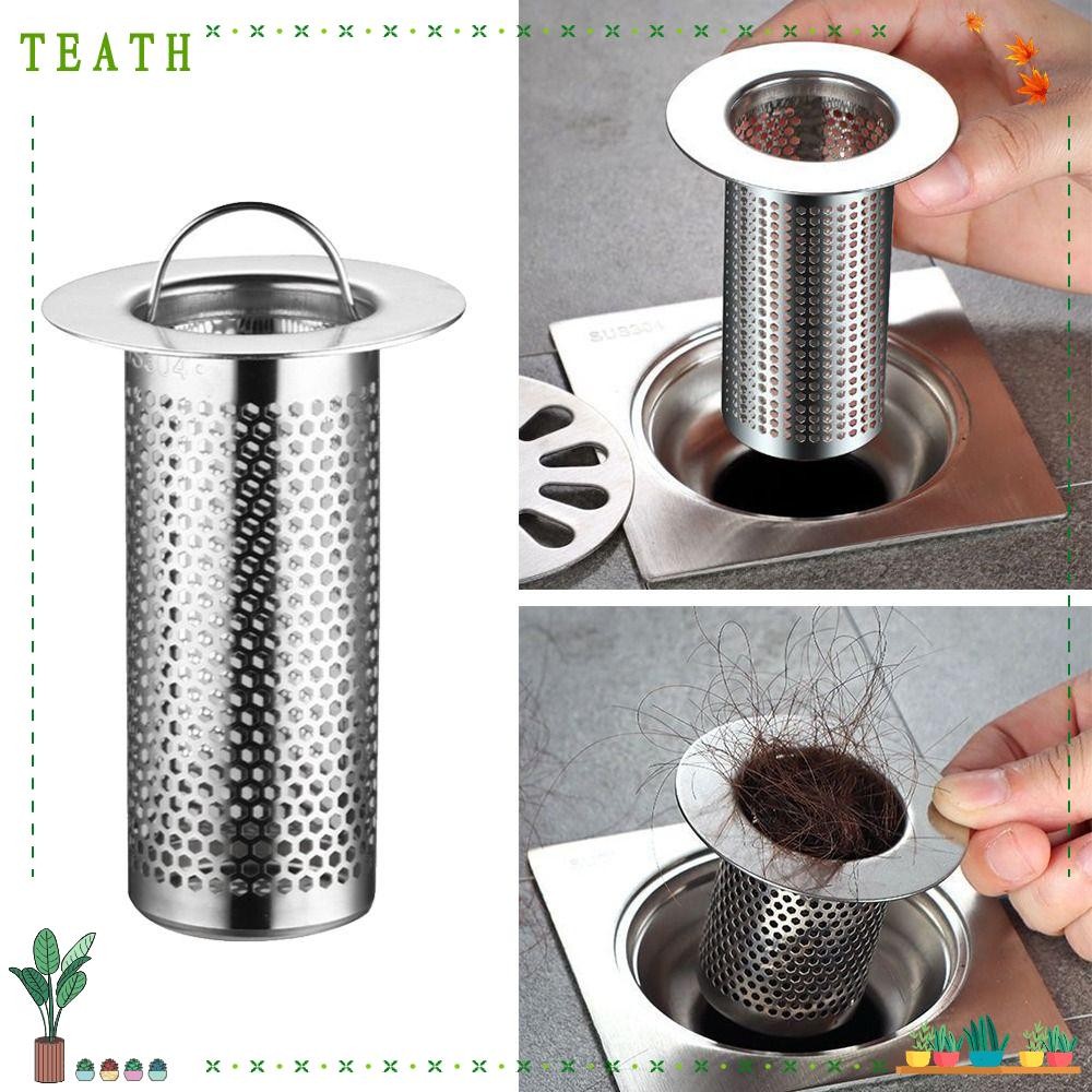 Teath อ่างล้างจานกรอง, Anti-Clogging Anti-Pest ท่อระบายน้ําชั้นกรองตาข่าย, สแตนเลสทนทานขยะ Drainer พร้อมที่จับอาหารผม Stopper ห้องครัวห้องน้ําห้องน้ําเครื่องมือ