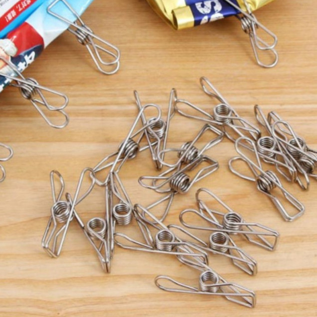 ที่หนีบผ้าสแตนเลส ไม้หนีบผ้า คลิปหนีบผ้า ปากคลิปมีแรงดึงที่ดีและ ไม่เป็นสนิม ราคาถูก