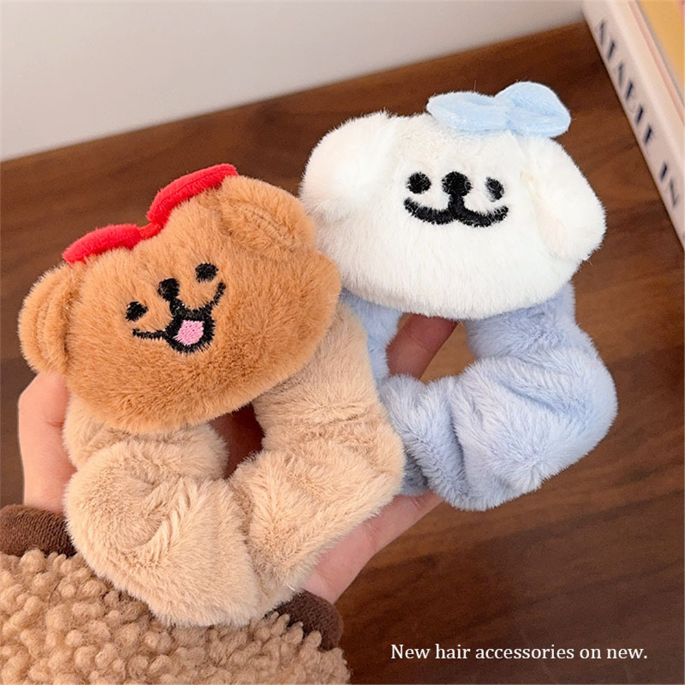 ลูกสุนัขลําไส้ใหญ่ผูกผมโบว์ตุ๊กตาสาวน่ารักเกาหลีหางม้ายางรัดผมเชือกสไตล์ใหม่สําหรับผู้หญิง