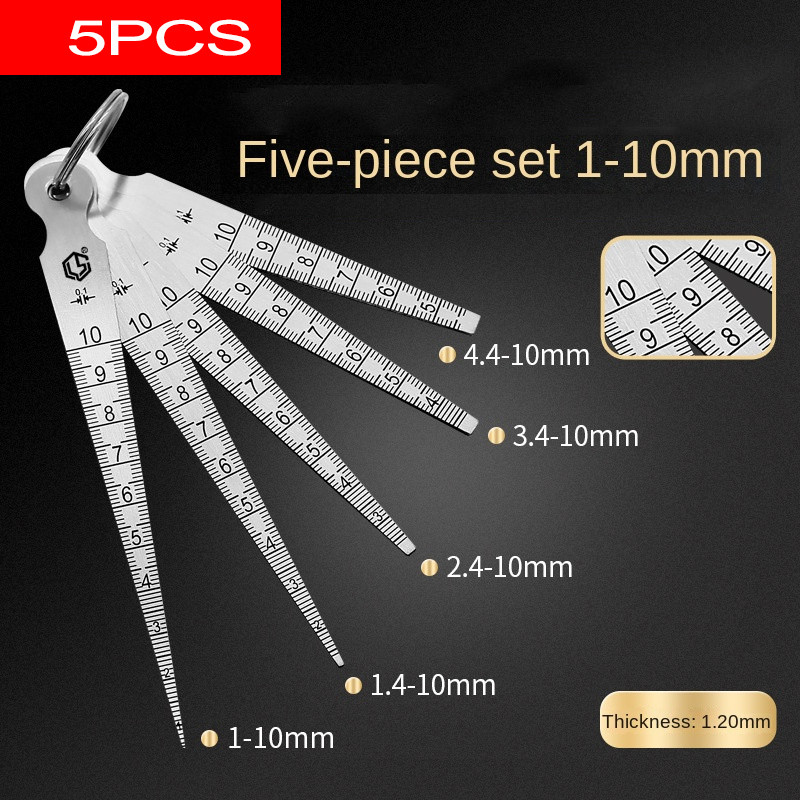 สแตนเลส Taper Gauge Feeler Gap Hole เมตริกนิ้วเครื่องมือวัดการติดตั้งวัด - รูปที่ 3